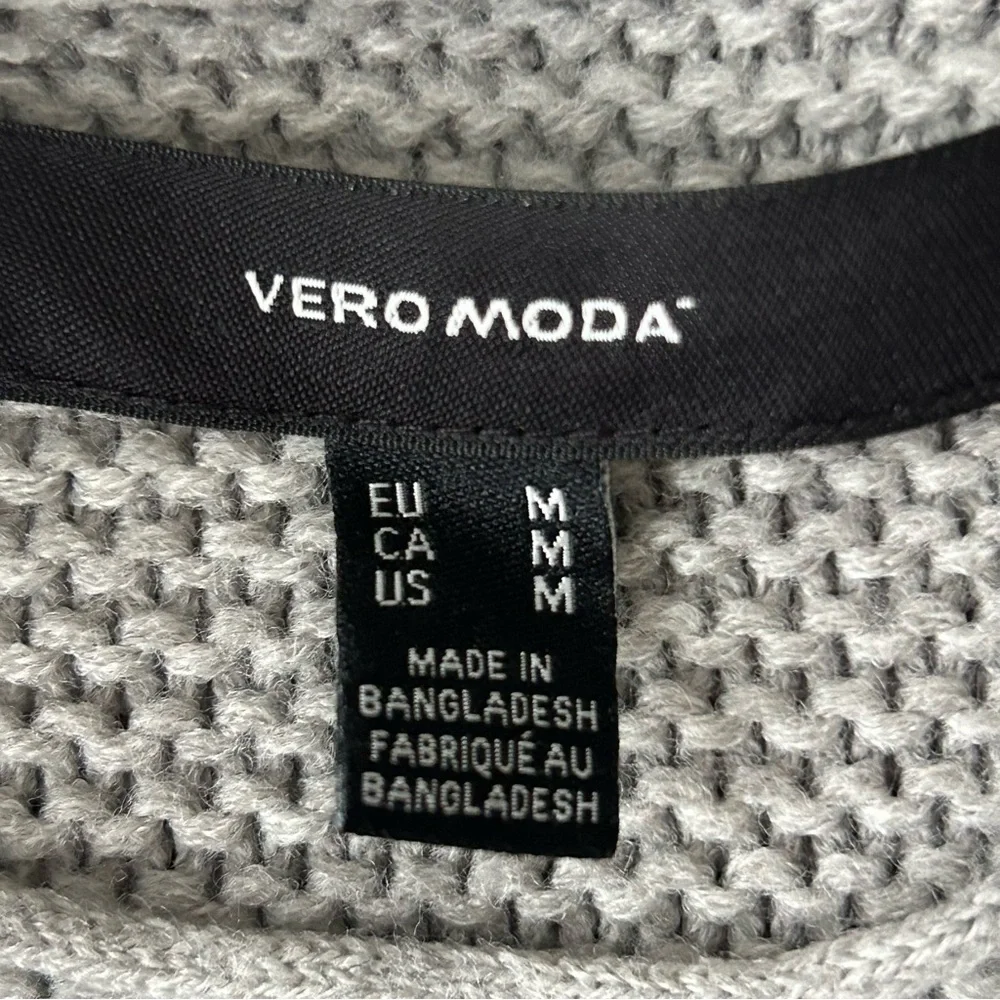 Vero Moda Light Gray VMNONAME Long Knit Tie Waist Shawl Neck‎ Cardigan Sweater